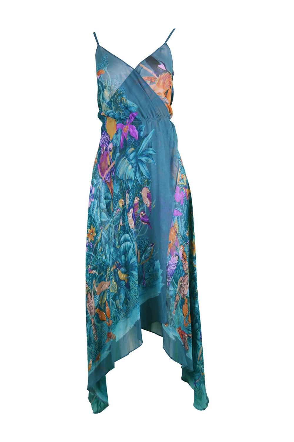 Womens Vintage Silk Chiffon Dress, Spring 1970