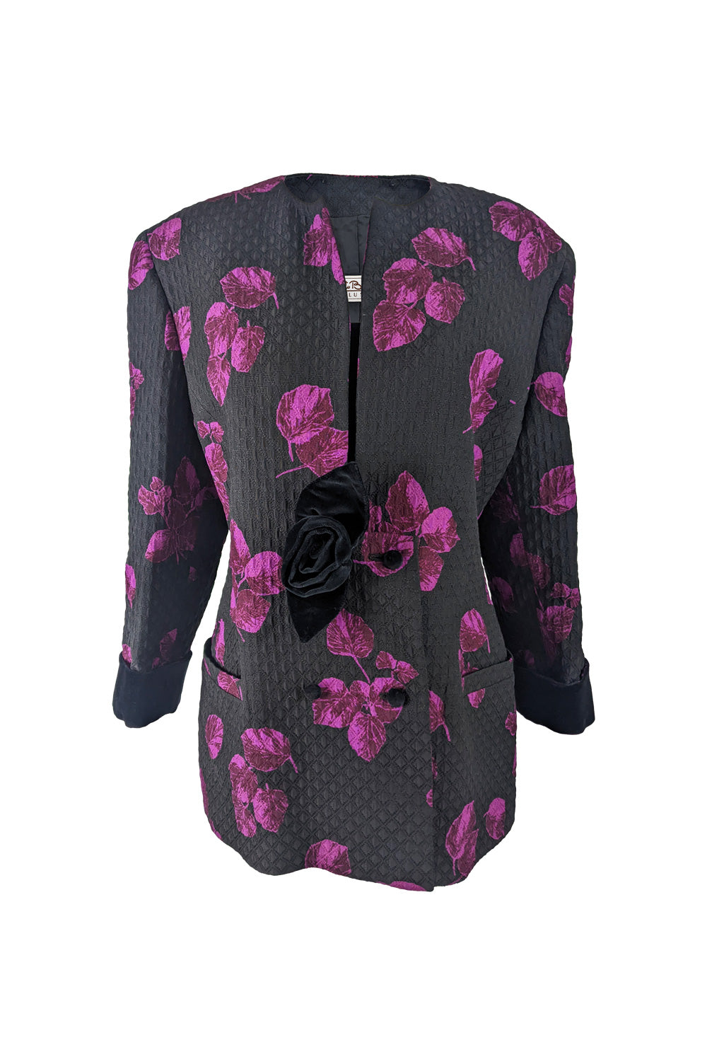 Renato Balestra Vintage Womens Floral Quilted Jacket, 1980s