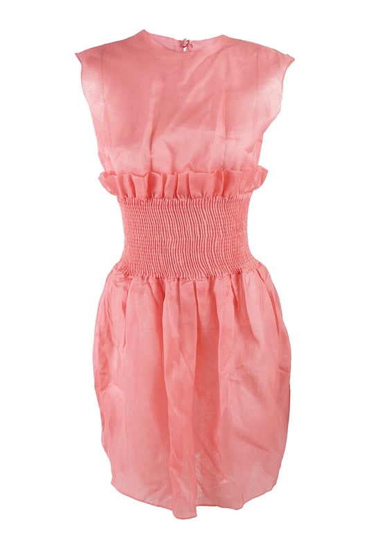 Emporio Armani Vintage Sheer Pink Organza Dress, 1980s