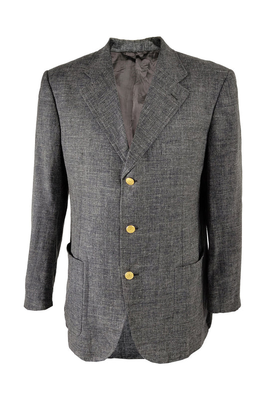 Burberry Vintage Mens Silk, Linen & Wool Blazer, 1980s