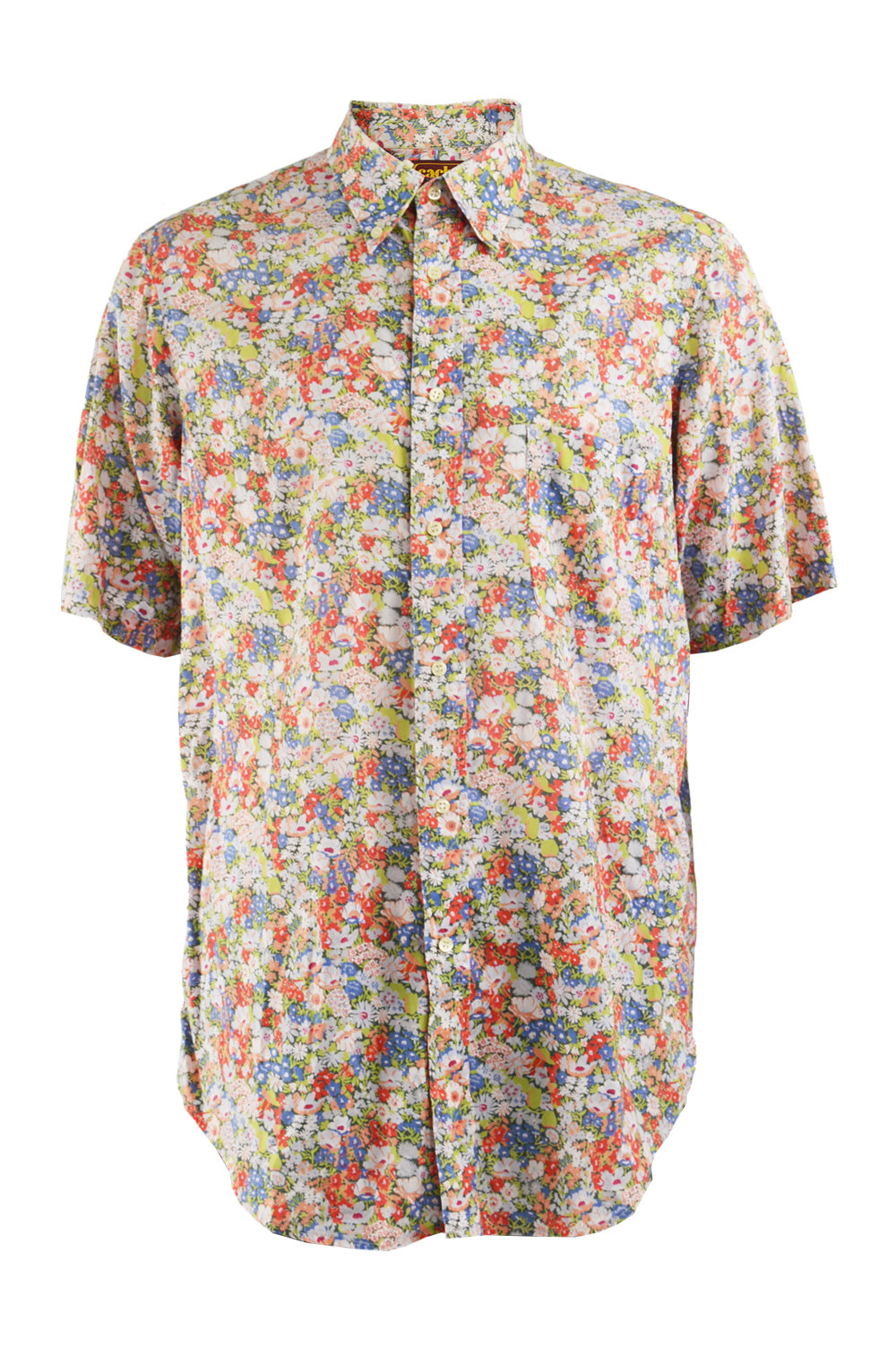 Mens Vintage Floral Print Cotton Shirt, 1980s
