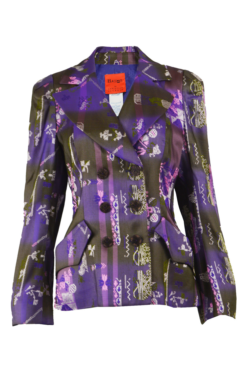 Purple Brocade Vintage Women's Blazer, 1990s