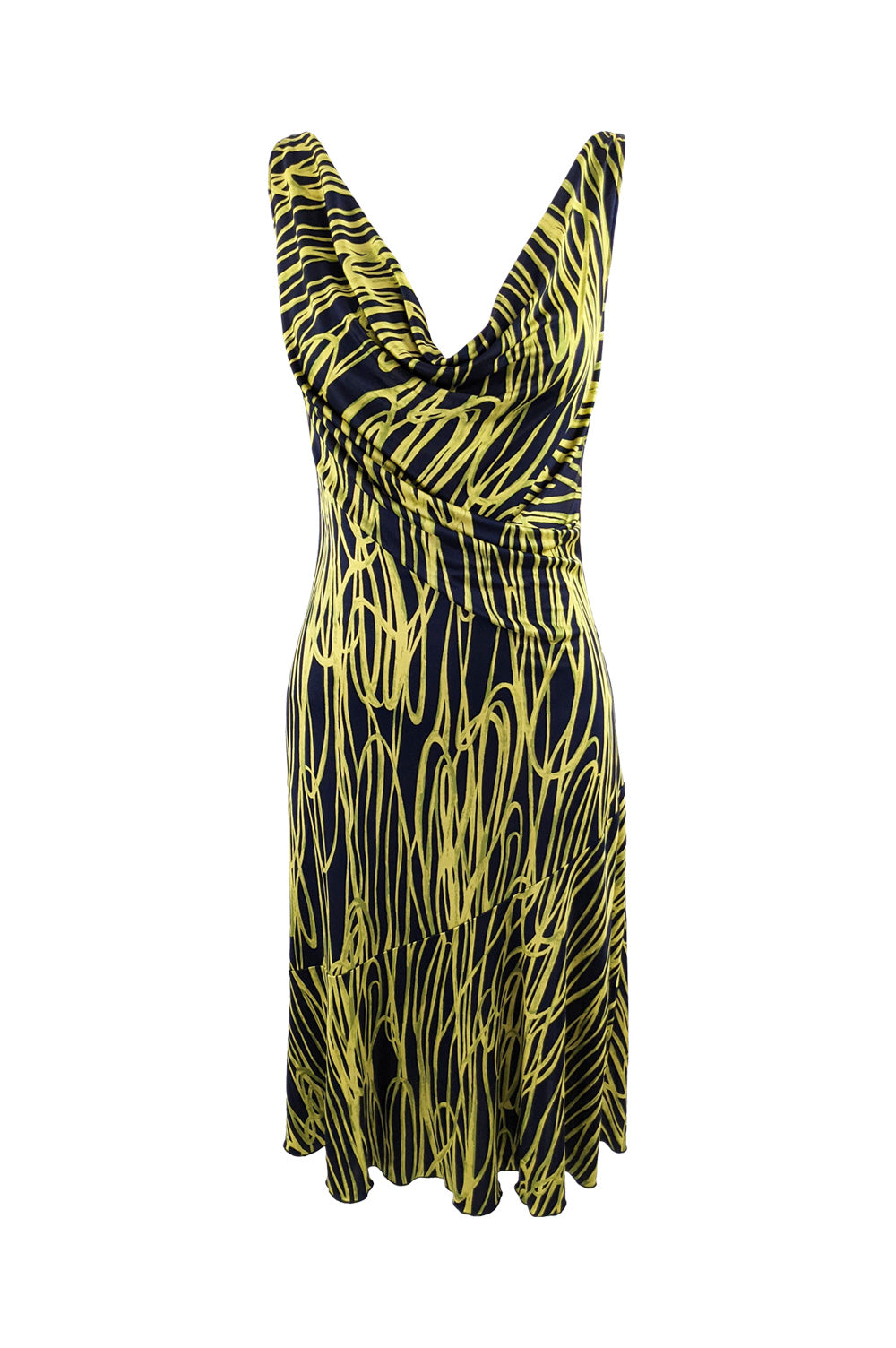 Vintage Silk Jersey Cowl Neck Party Dress, 2000s