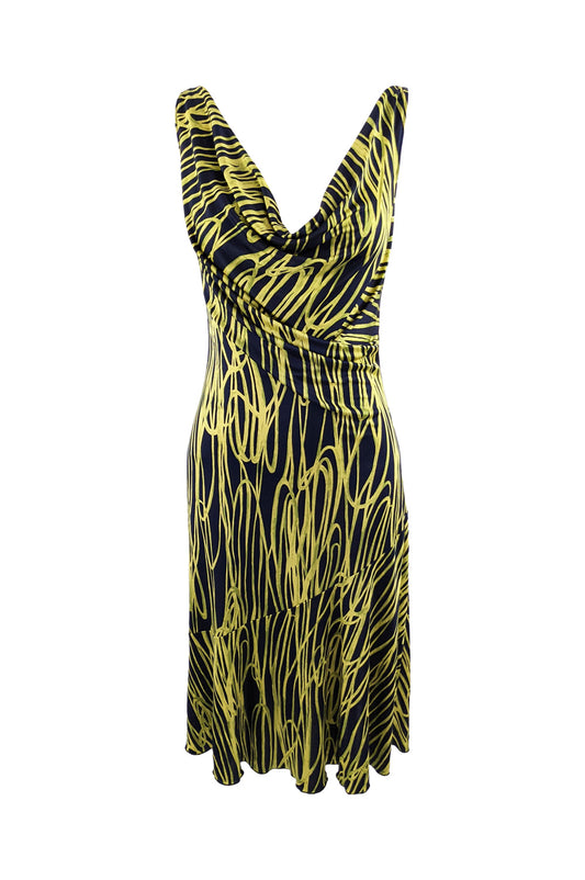 Vintage Silk Jersey Cowl Neck Party Dress, 2000s