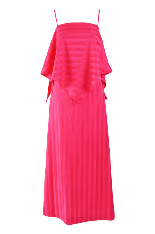 Womens Pink Vintage Tiered Evening Dress, 1970s