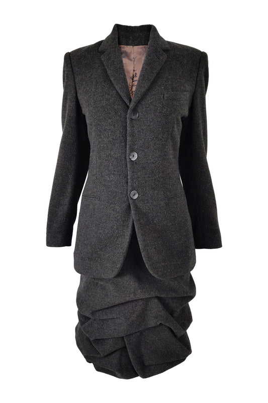 Jean Paul Gaultier Vintage Grey Wool & Cashmere Skirt Suit